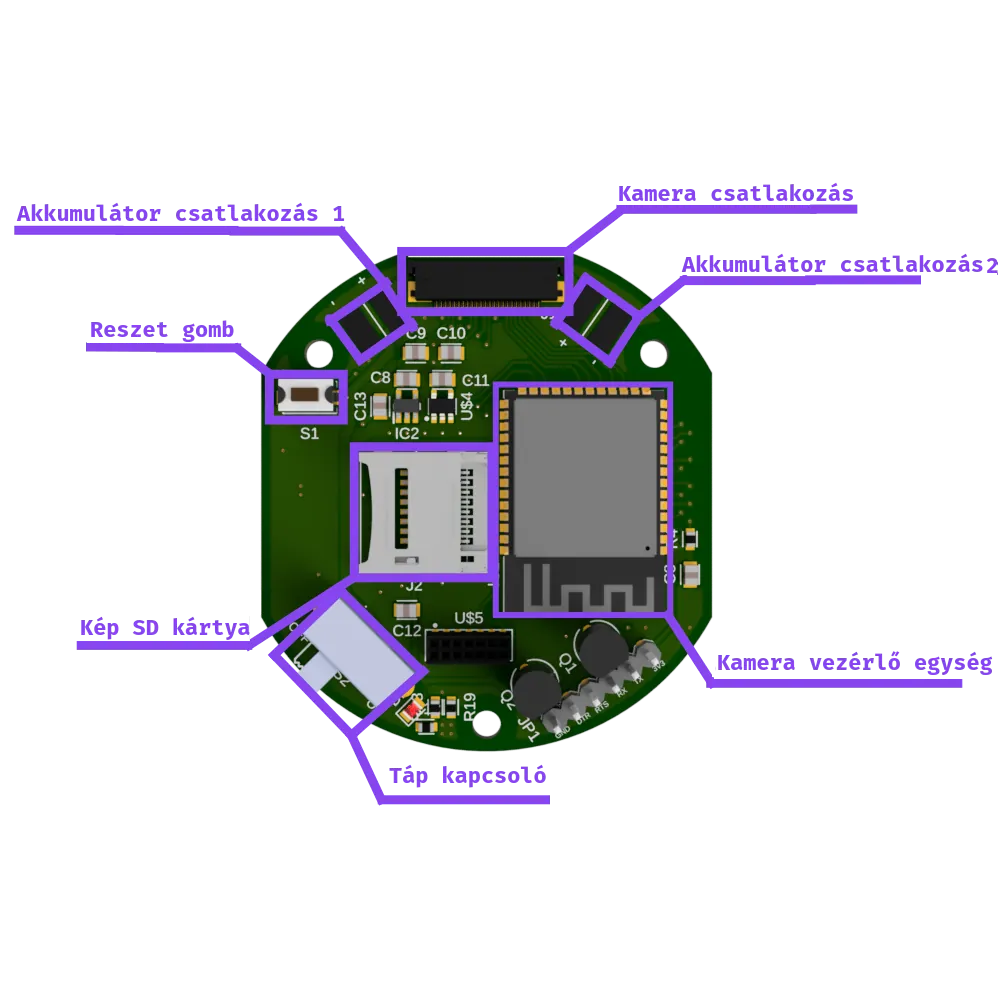 Kamera PCB teteje
