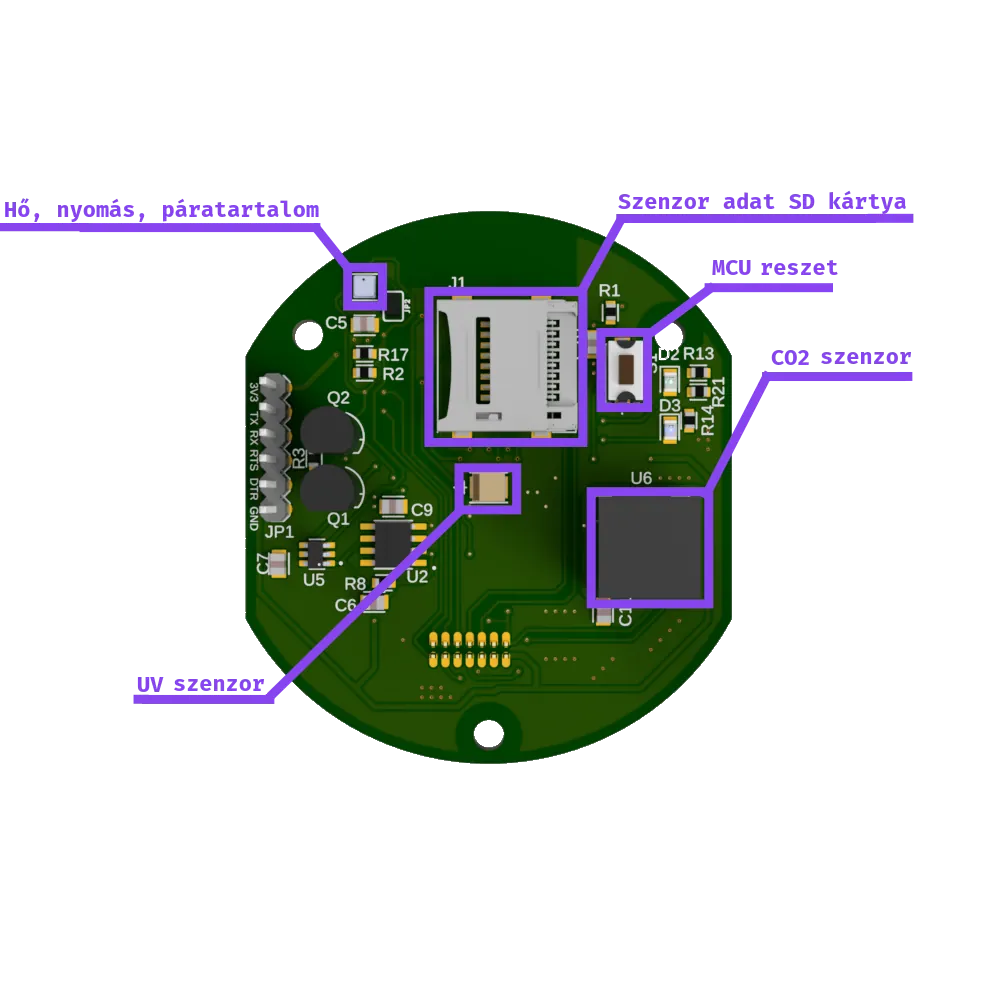 Fő PCB teteje